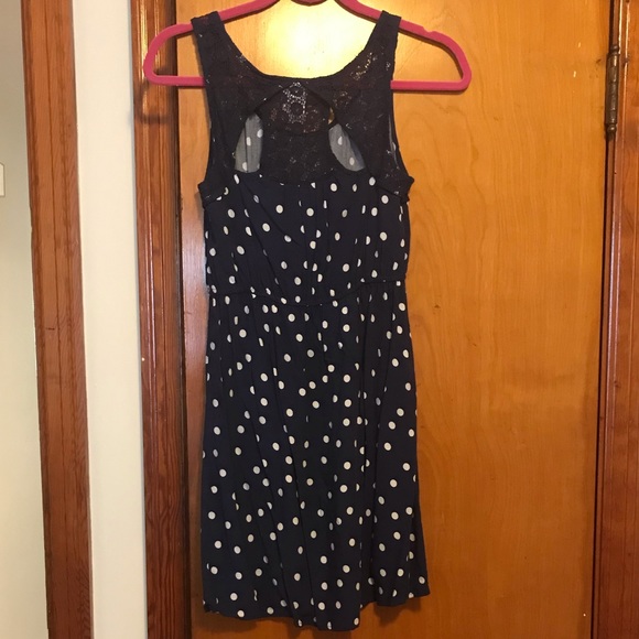 Navy polka dot dress - Picture 2 of 3